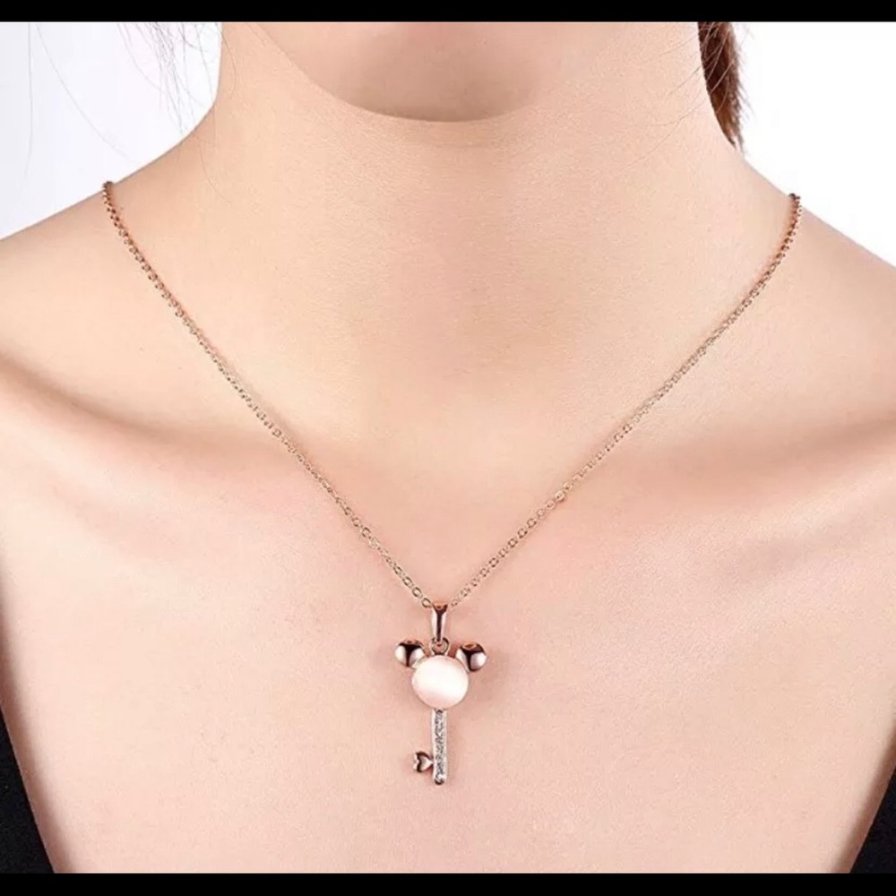 Rose Gold Mouse Necklace